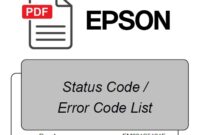 Epson printer error code list (2024 Update) with a green checkmark displayed on a computer screen.
