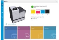 hp-printer-ink-check-stress.jpg A person using a laptop to check HP printer ink levels with a sigh of relief.