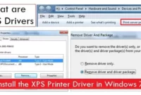 A close-up of a detailed document printed with an XPS driver icon in the corner.