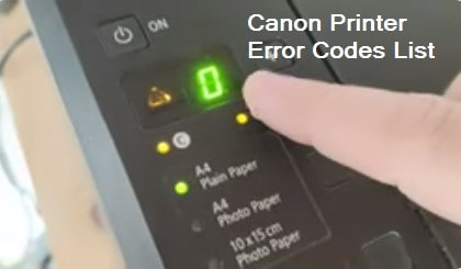 Canon Printer Error Codes List