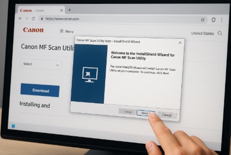 Canon MF Scan Utility download page for Windows and Mac
