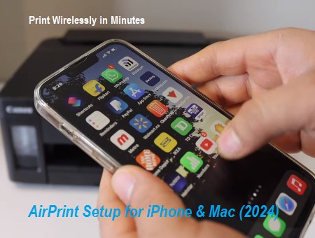 Setup AirPrint on iPhone and Mac for wireless printing.