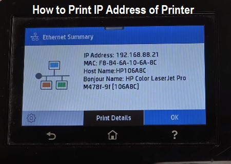 Print IP Address of Printer – Simple and Quick Solution