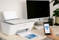 HP Deskjet 2755e wireless setup on printer screen