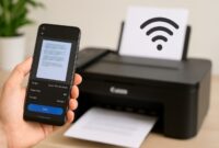 Android phone wirelessly printing to Canon printer