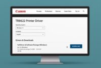 Canon PIXMA TR8622 driver download page screenshot