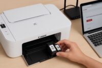 Canon PIXMA TS3100 printer setup process showing wireless connection and driver installation