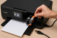 Canon PIXMA TS5020 printer setup with USB and Wi-Fi