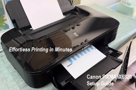 Canon PIXMA iX6820 Setup wirelessly connected to a laptop.
