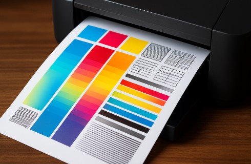 Creating & Printing a Colorful Printer Test Page Today! 4 Colorful printer test page with color blocks and gradients for printer calibration