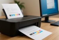 Printer printing test page on Windows computer screen