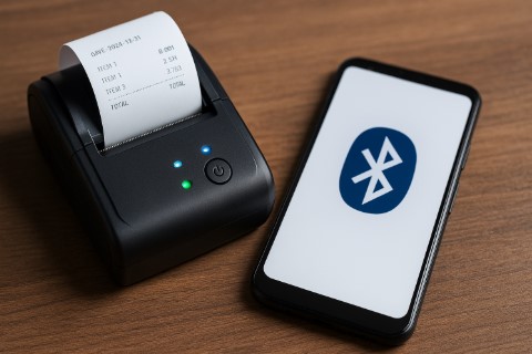 Bluetooth printer connected to Android smartphone for wireless printing