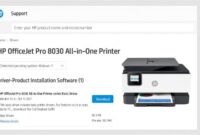 HP OfficeJet Pro 8030 driver download page screenshot