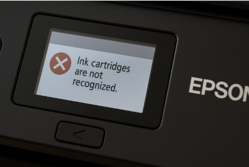 Epson printer ink cartridge error message not recognized