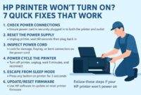 HP printer not turning on troubleshooting steps
