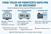 Where to find WPS pin on HP printer – labeled diagram
