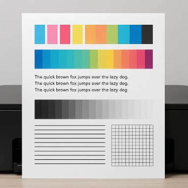 How to print a test pages for color and black-and-white printer calibration