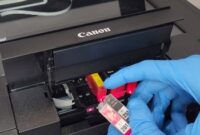 Cleaning the printer head on a Canon MX922 for clearer prints