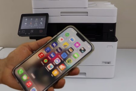 How to print from iPhone to Canon MF455DW with wireless AirPrint setup.