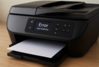HP printer display showing error code 0x6100004a