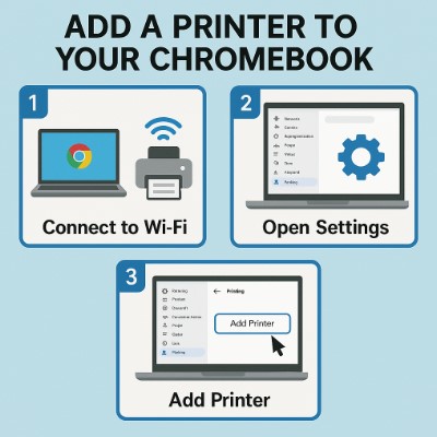 Chromebook printer setup tutorial for easy printing.
