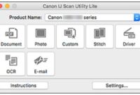 Canon IJ Scan Utility Lite software interface for quick and easy document scanning.
