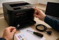 Troubleshooting why a printer is offline using network, hardware, and settings checks.