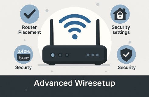 Diagram of advanced wireless router setup for improved Wi-Fi performance