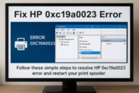 Fixing HP printer error code HP 0xc19a0023 in Windows Services management console