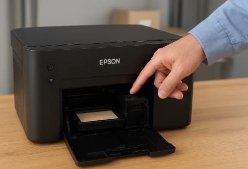 Epson E-10 error fix ink pad counter reset visual guide