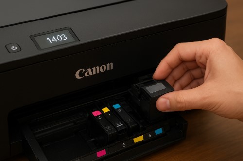 how to fix Canon 1403 error using ink cartridge tricks