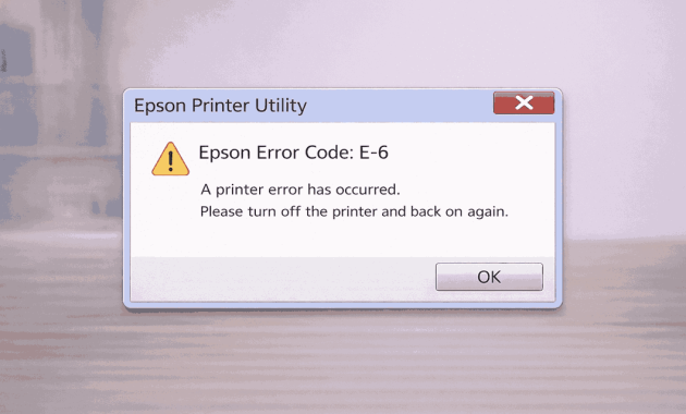 Epson printer error code E-6