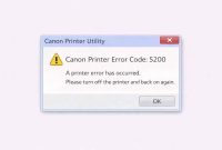 Canon Printer Error Code 5200
